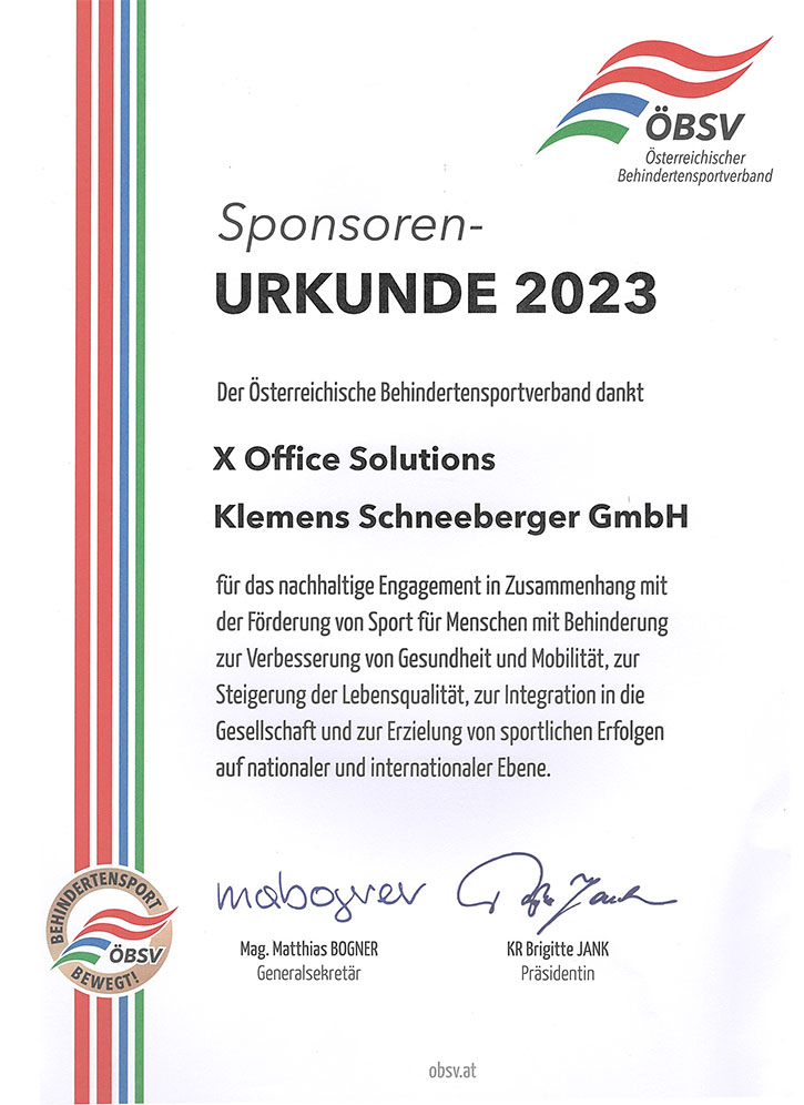 Förderung Behindertensportverband 2023