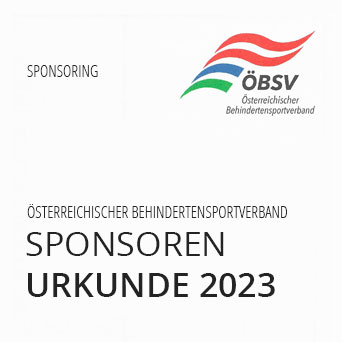 Behindertensportverband Sponsorenurkunde 2023